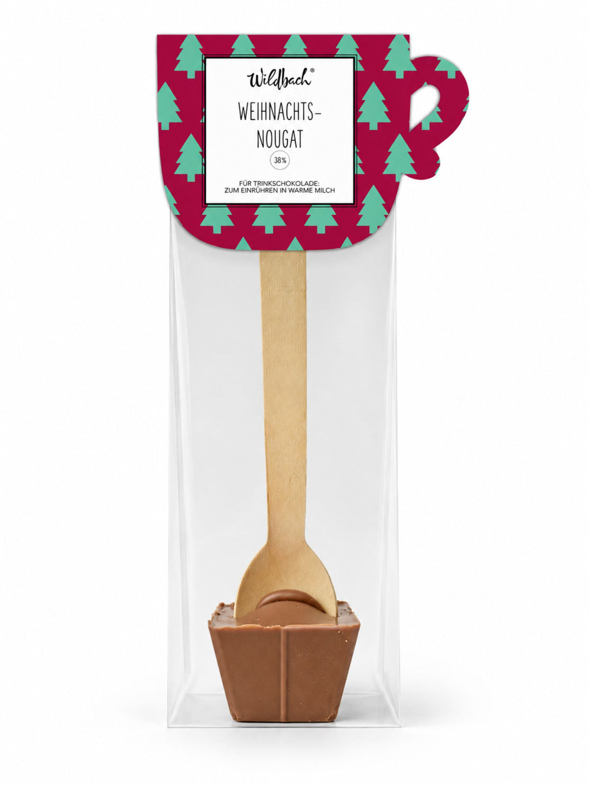 Heißer Löffel Weihnachtsnougat Vollmilch Trinkschokolade 45g von Wildbach