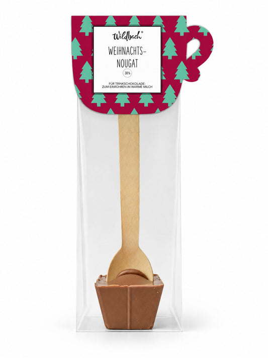 Heißer Löffel Weihnachtsnougat Vollmilch Trinkschokolade 45g von Wildbach