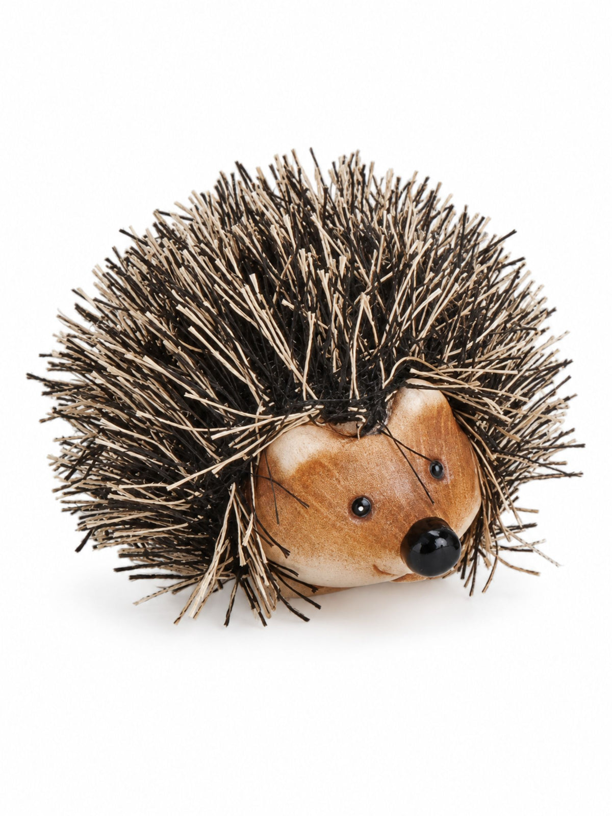 Brauner Deko-Igel aus Ton und Kunstfell 6x4x5cm von G. Wurm