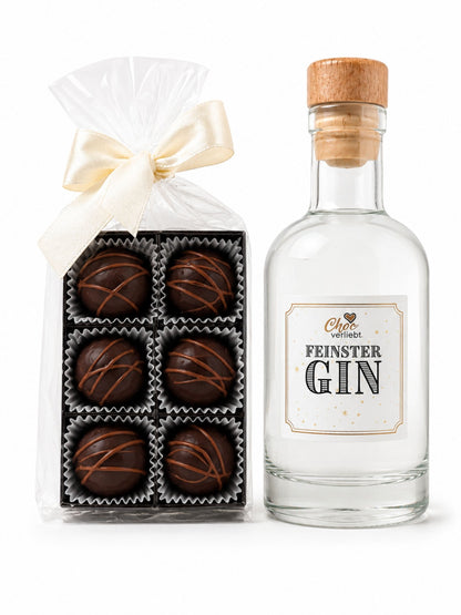 Produktbild Gin & Trüffel von Feinster Glitzer Gin mit Gin-Trüffeln 270g Choc Verliebt