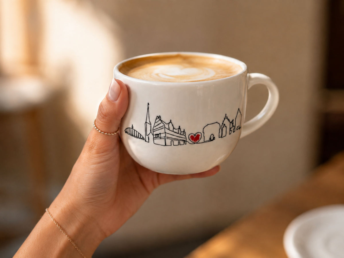 Cappuccino im Ladenlokal der Dreyer Confiserie