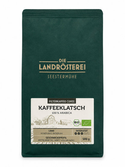 Kaffeeklatsch Kaffee gemahlen 500g Die Landrösterei Seestermühe Arabica Filterkaffee