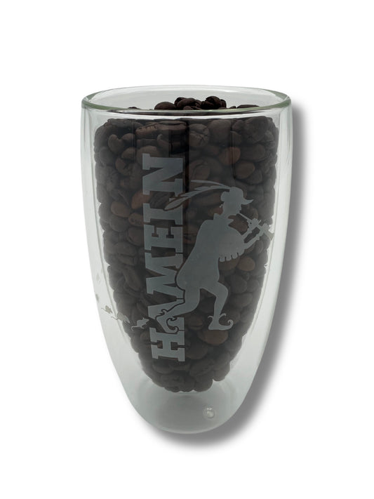  Latte-Macchiato Glas mit Rattenfänger von Hameln – 350 ml doppelwandiges Kaffeeglas.