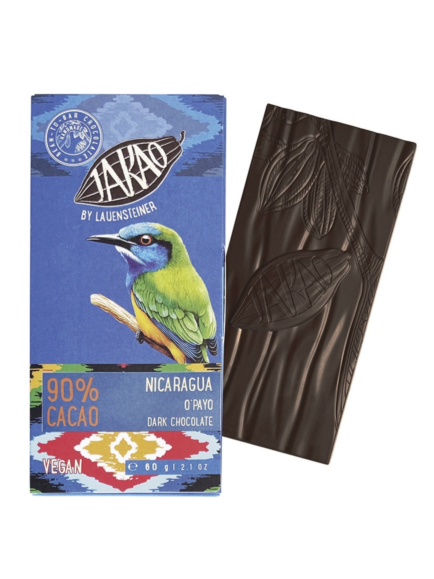 Lauenstein JAKAO Pure Nicaragua 90% Bio 60g vegane Ursprungsschokolade aus Waslala, erhältlich in der Dreyer Confiserie in Hameln.