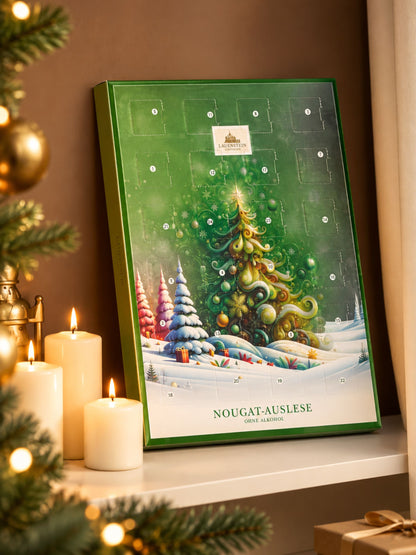 Lauensteiner Weihnachtsbaum Nougat Adventskalender 300g in weihnachtlichem Ambiente