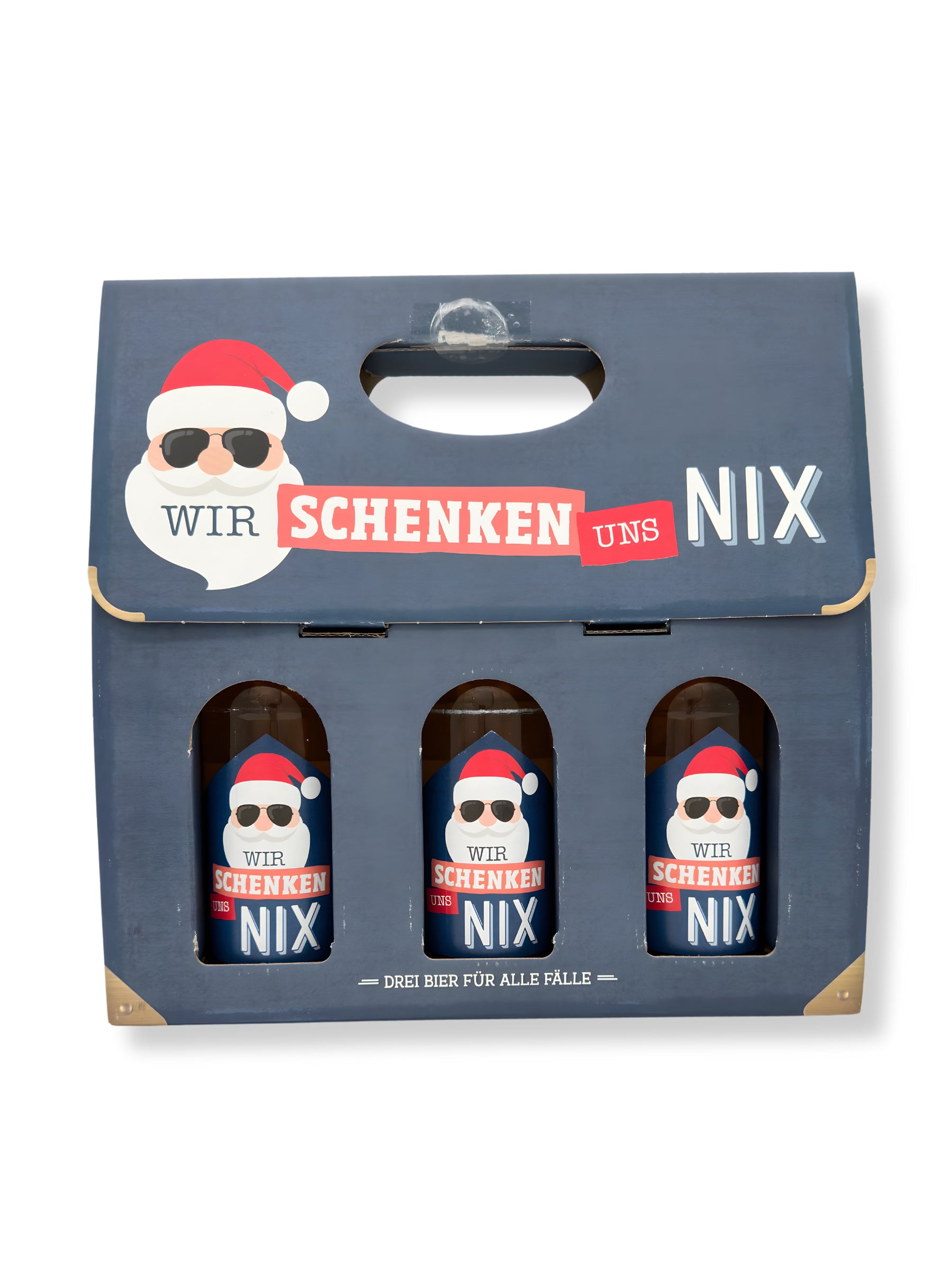 La Vida Männerkoffer „Wir schenken uns nix“ – Geschenkset mit 3×0,33l Lagerbier, humorvoll gestalteter Geschenkkarton, erhältlich in der Dreyer Confiserie in der Rattenfängerstadt Hameln.