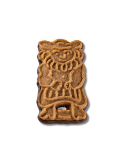 Detailaufnahme Lembcke Gewürzspekulatius Schoko – knusprige Spekulatius mit Zartbitterschokolade.