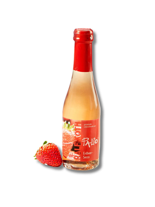 Palio Erdbeer Secco Piccolo 0,2 l – aromatisierter weinhaltiger Cocktail mit fruchtigem Erdbeergeschmack von Wein & Secco Köth, erhältlich in der Dreyer Confiserie in Hameln.