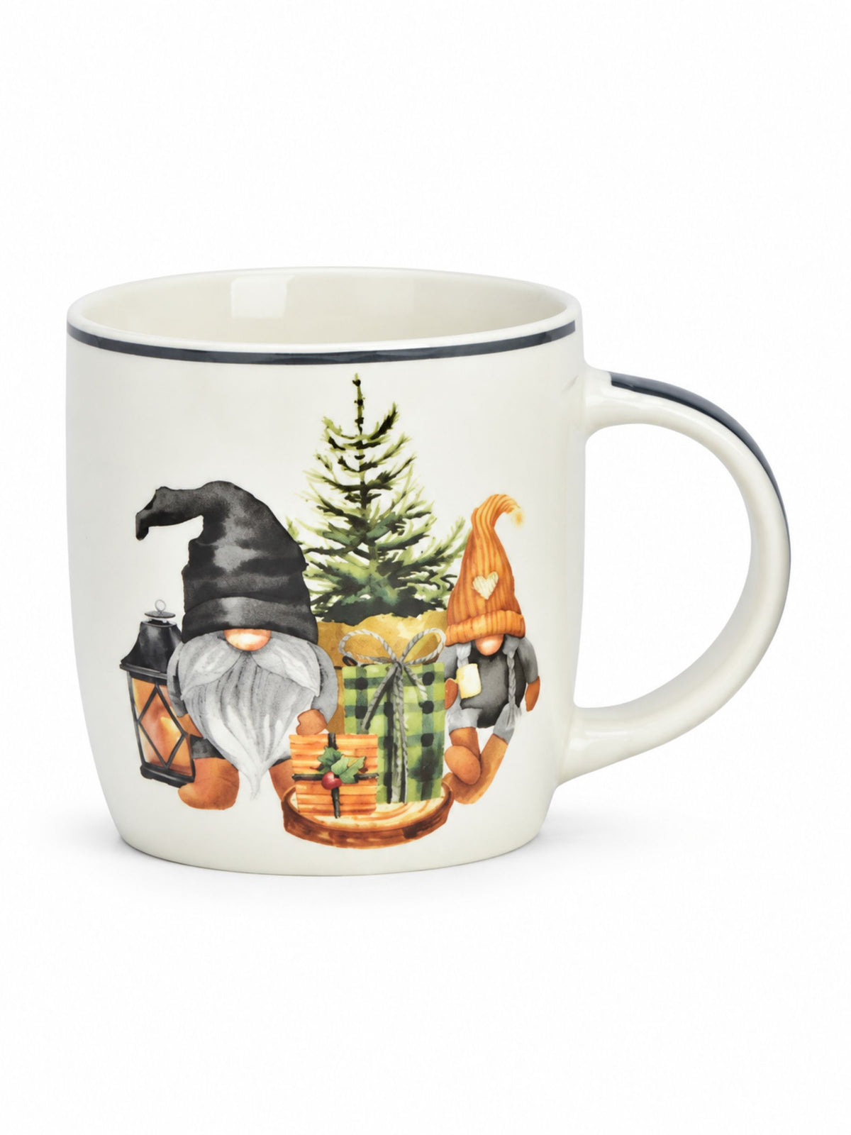 Porzellanbecher Wichtel 400ml von G. Wurm mit weihnachtlichem Wichtelmotiv