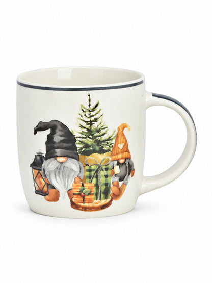 Porzellanbecher Wichtel 400ml von G. Wurm mit weihnachtlichem Wichtelmotiv