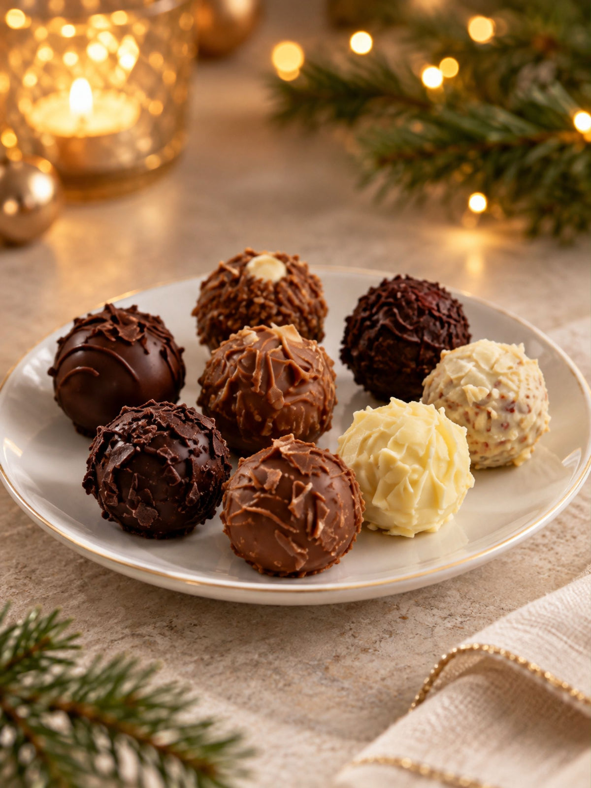 Detailbild der Pralinen ohne Alkohol Merry Christmas Bulli 200g von Wagner Pralinen 