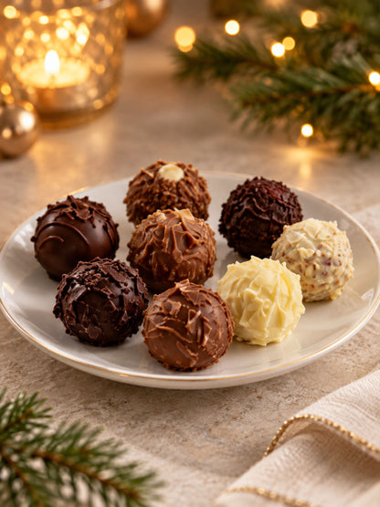 Detailbild der Pralinen ohne Alkohol Merry Christmas Bulli 200g von Wagner Pralinen 