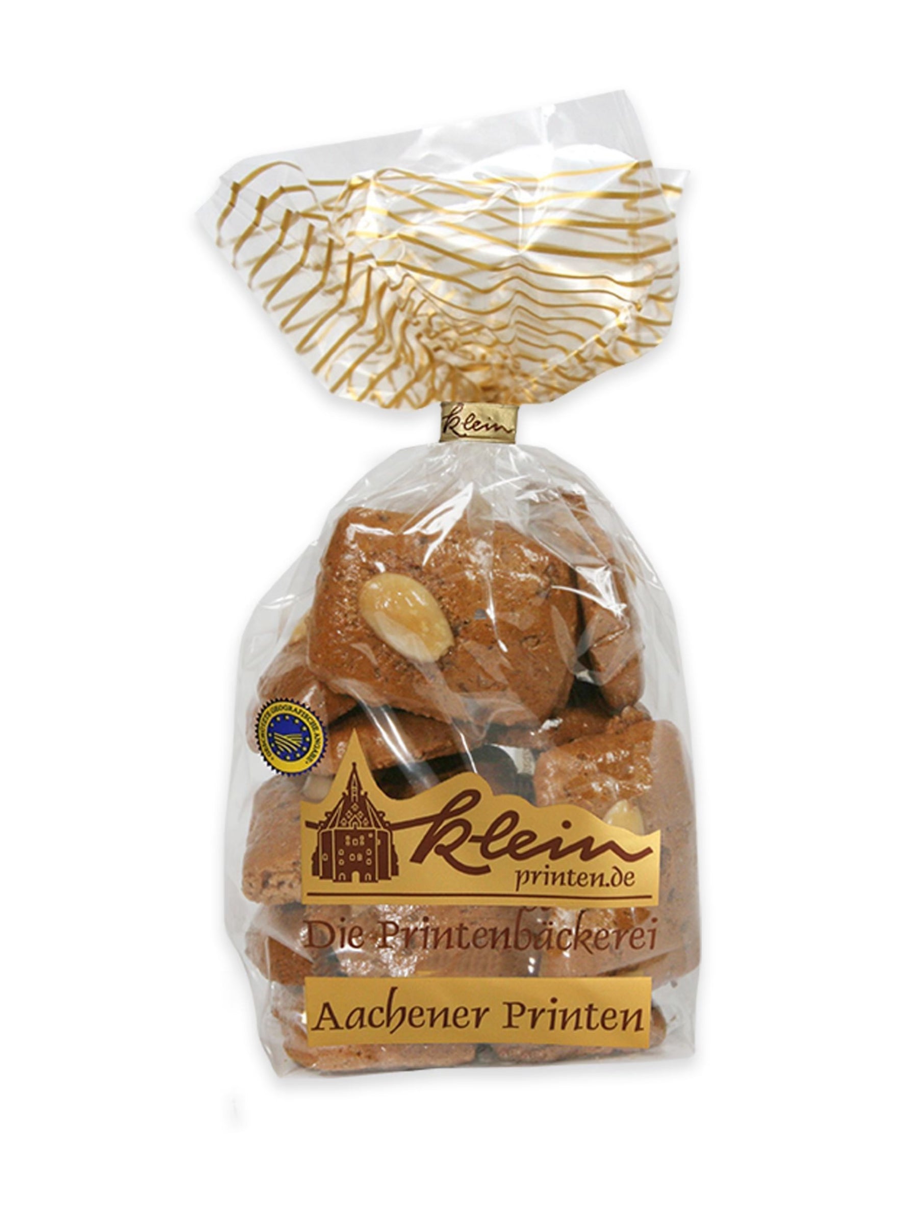 Kräuter-Moppen 200g traditionelle Aachener Printen von der Printenbäckerei Klein mit feinen Mandeln und typischen Gewürzen, erhältlich in der Dreyer Confiserie in der Rattenfängerstadt Hameln.