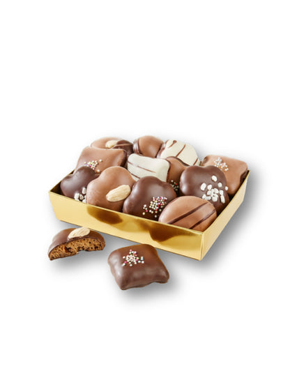 Confiserie Rabbel Honig-Lebkuchen Mischung 150 g – feine Auswahl handgefertigter Honiglebkuchen mit 31 % Bienenhonig, hergestellt in Westfalen und erhältlich in der Dreyer Confiserie in Hameln.