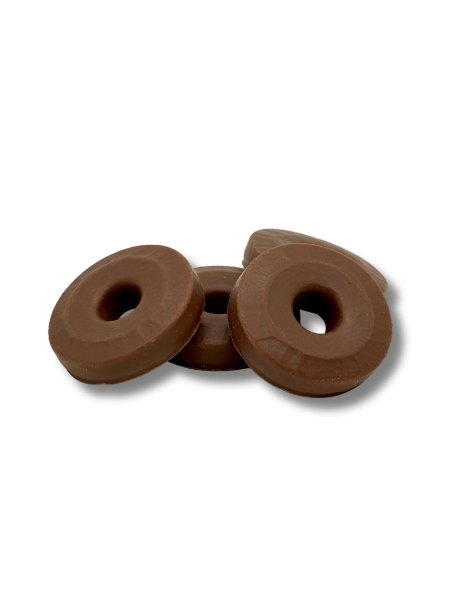 Produktbild von Schokospritzringe Vollmilchschokolade 100 g – feine Ringe aus zart schmelzender Vollmilchschokolade, handverpackt von der Dreyer Confiserie in der Rattenfängerstadt Hameln.