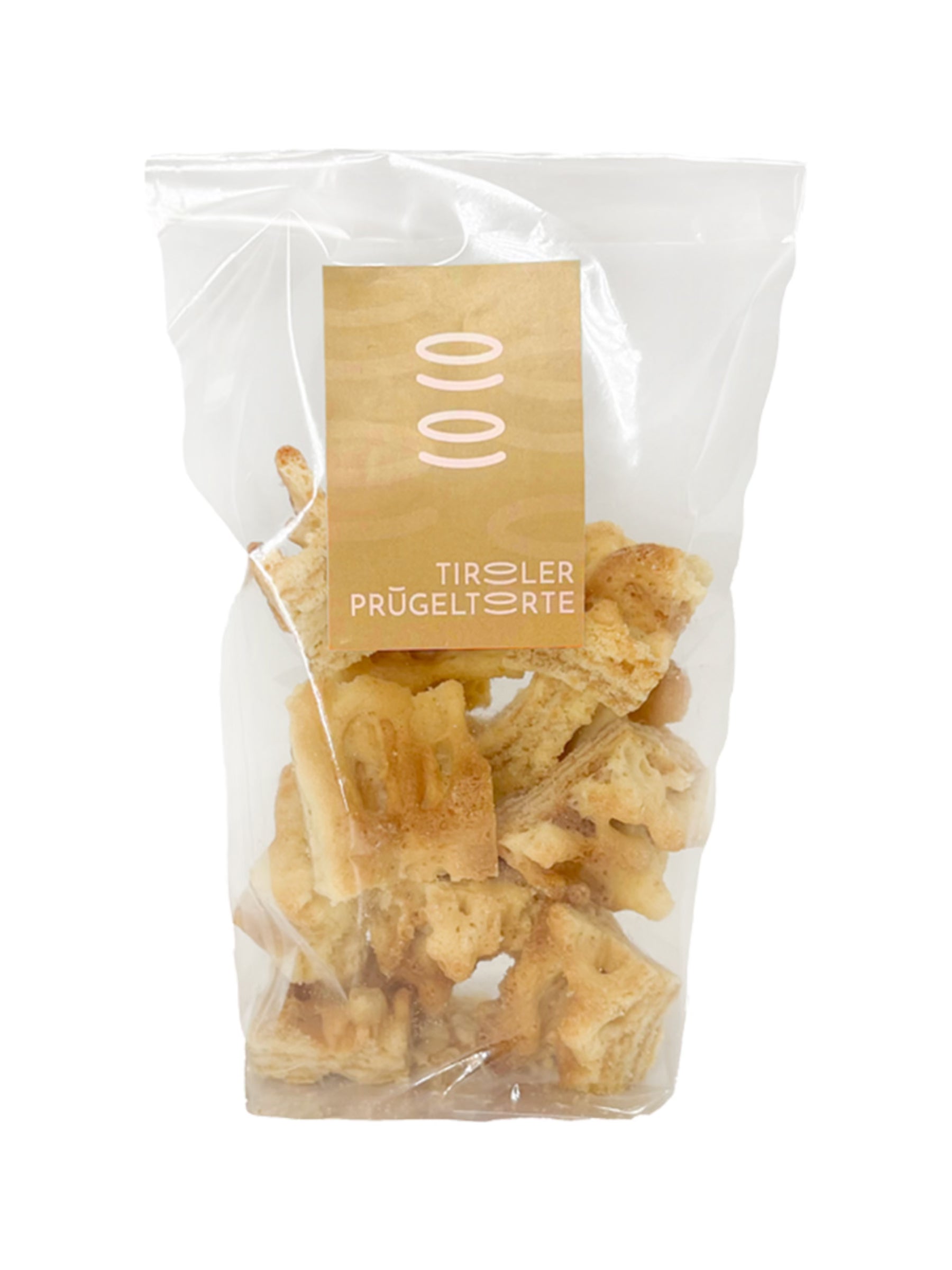 Tiroler Prügeltorte Bits 80g, handgemachte Prügeltortenstücke im Beutel, ideal zum Kaffee und Naschen, erhältlich in der Dreyer Confiserie in der Rattenfängerstadt Hameln.