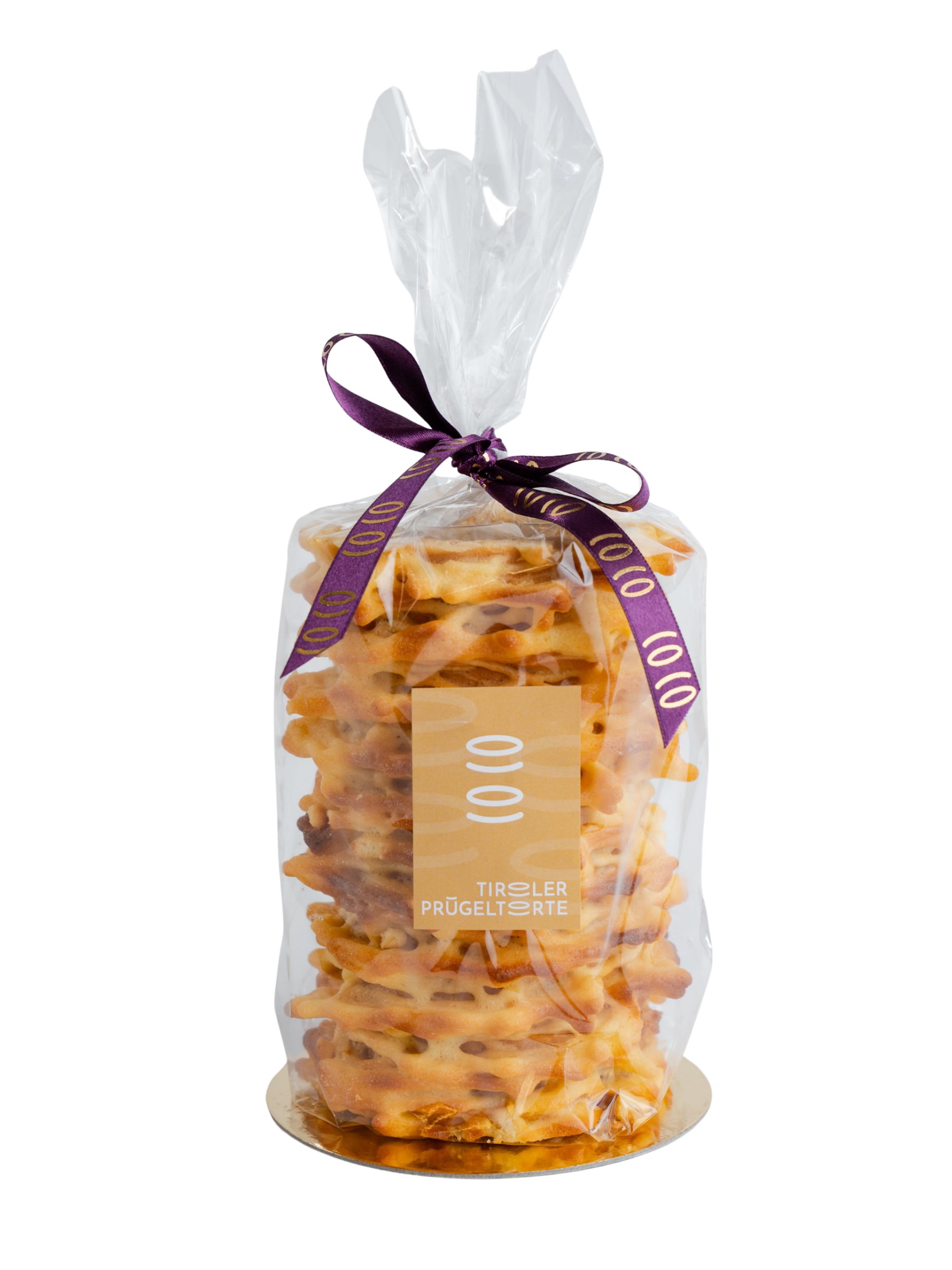 Tiroler Prügeltorte Midi in Folie 290g, handgefertigte Prügeltorte aus traditioneller Tiroler Handarbeit, klassisch in Folie verpackt, erhältlich in der Dreyer Confiserie in der Rattenfängerstadt Hameln.