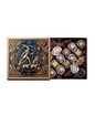 Rattenfänger Pralinenbox mit Nuss- und Krokantspezialitäten, exklusiv bei der Confiserie Dreyer in Hameln – alkoholfreie Auslese mit Rattenfänger-Motiv.