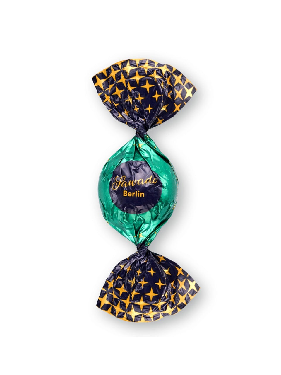 Sawade Blätterkrokant Kugel Zartbitter 16g – handgemachte Pralinenkugel mit knusprigem Blätterkrokant und edler Zartbitterschokolade.
