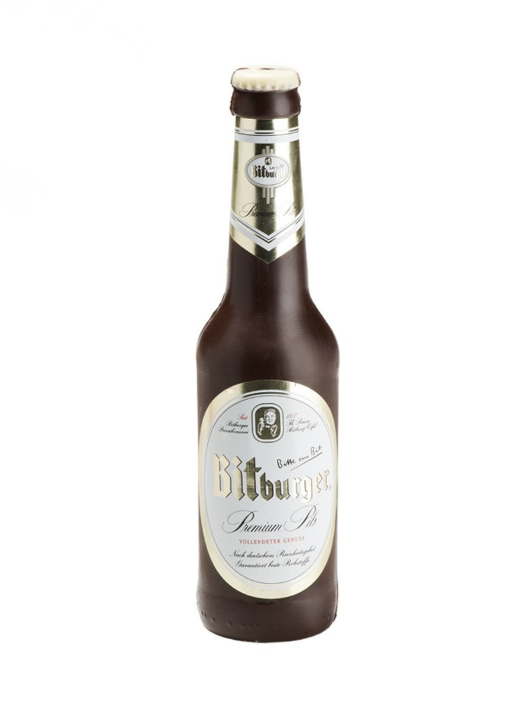 Schokoladen Bierflasche Bitburger aus Zartbitterschokolade 130g