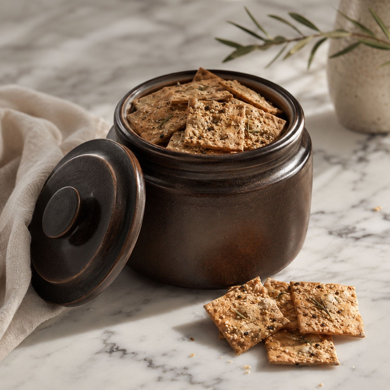 Herzhafte Snacks luftdicht in einer Dose gelagert
