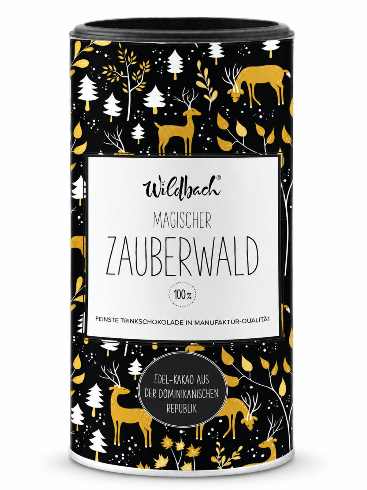 Trinkschokoladen Pulver Edelbitter 100 Prozent Zauberwald 200g von Wildbach