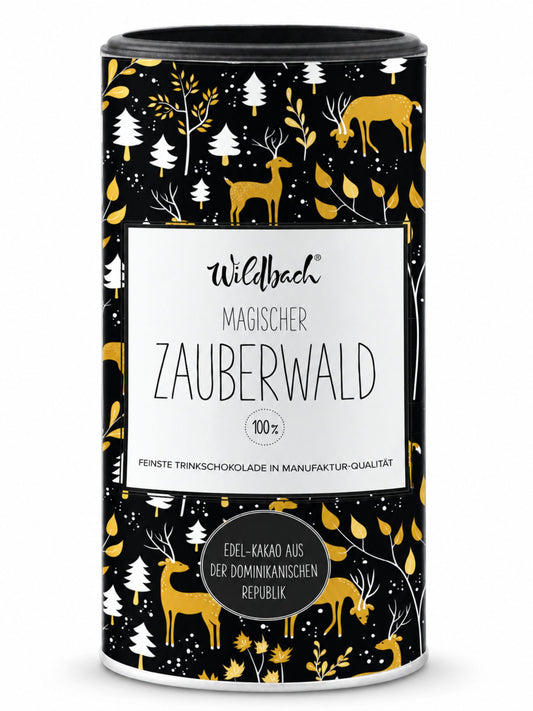 Trinkschokoladen Pulver Edelbitter 100 Prozent Zauberwald 200g von Wildbach