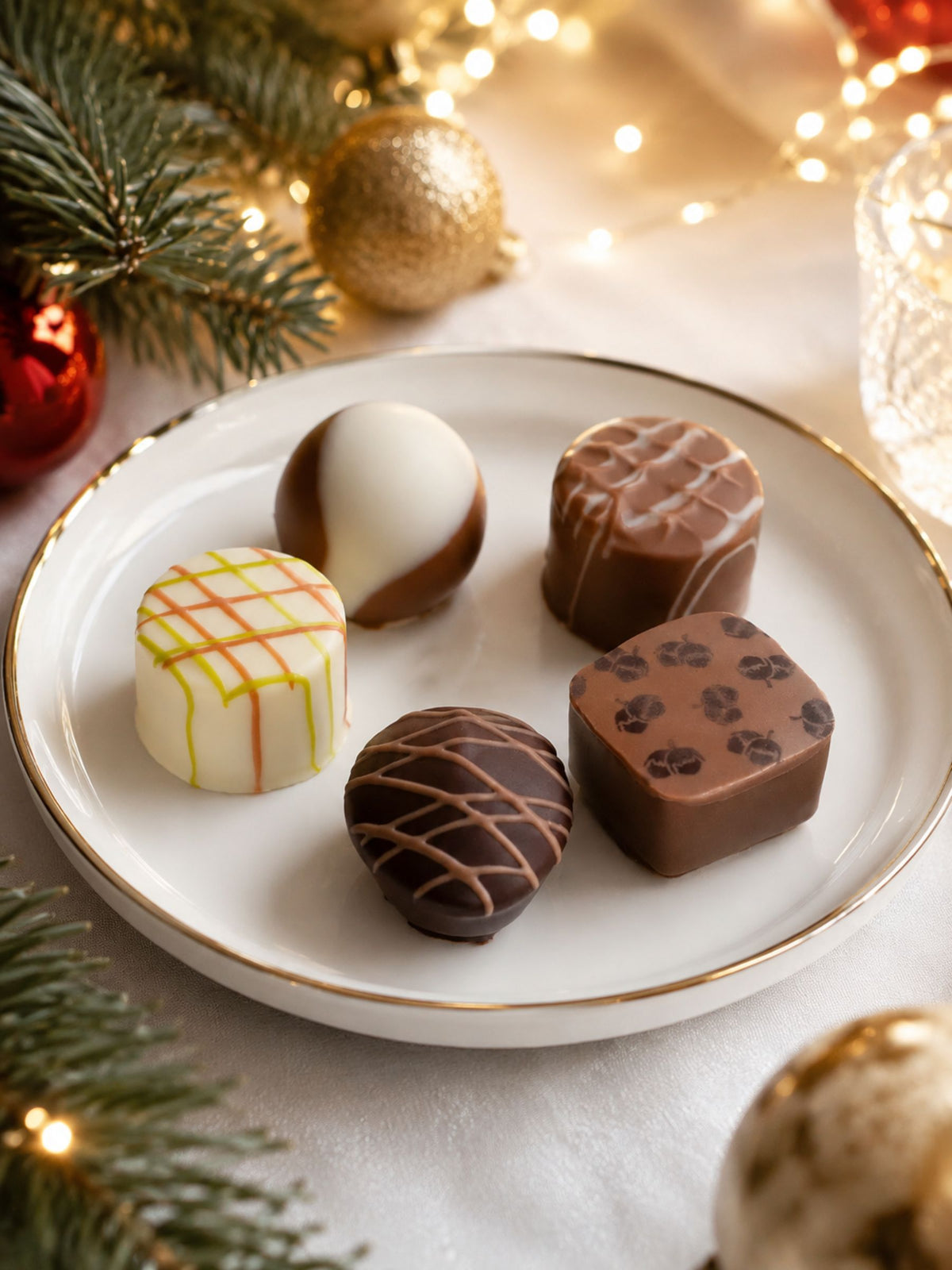 Verkaufsbild von Ginger Pralinen ohne Alkohol 62g auf Teller