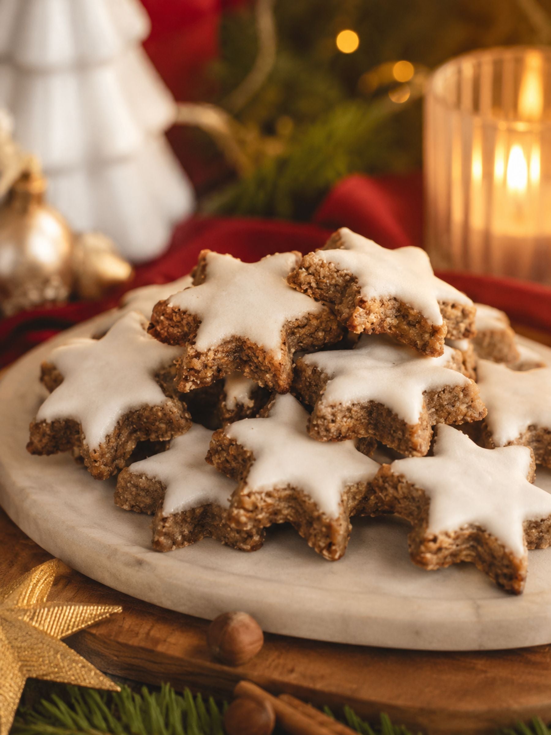 Verkaufsbild vor weihnachtlichen Hintergrund von Zimsternen 200g 