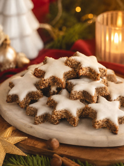 Verkaufsbild vor weihnachtlichen Hintergrund von Zimsternen 200g 