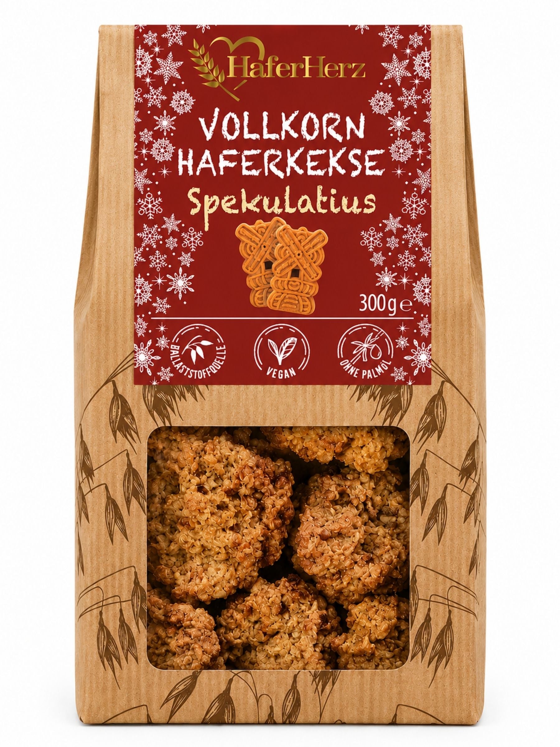 Vollkorn Haferkekse Spekulatius vegan 300g HaferHerz