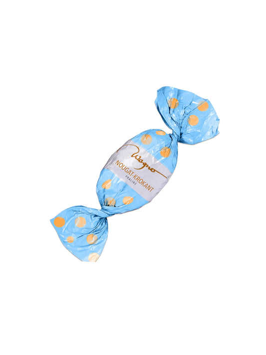 Trüffel-Osterei Nougat-Krokant von Wagner – Zartbitterschokolade mit knuspriger Nougat-Trüffelfüllung, erhältlich in der Confiserie Dreyer.