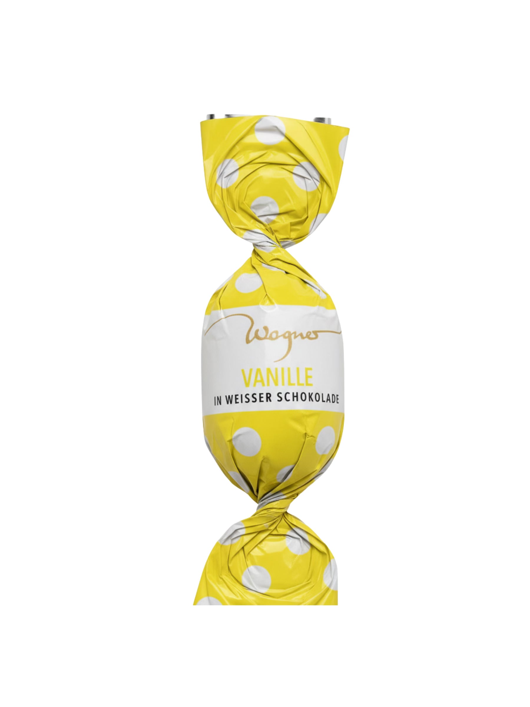 Wagner Trüffel-Osterei Vanille 22g aus weißer Schokolade mit feiner Vanillenote, cremige Osterpraline für das Osternest, erhältlich in der Dreyer Confiserie in Hameln.