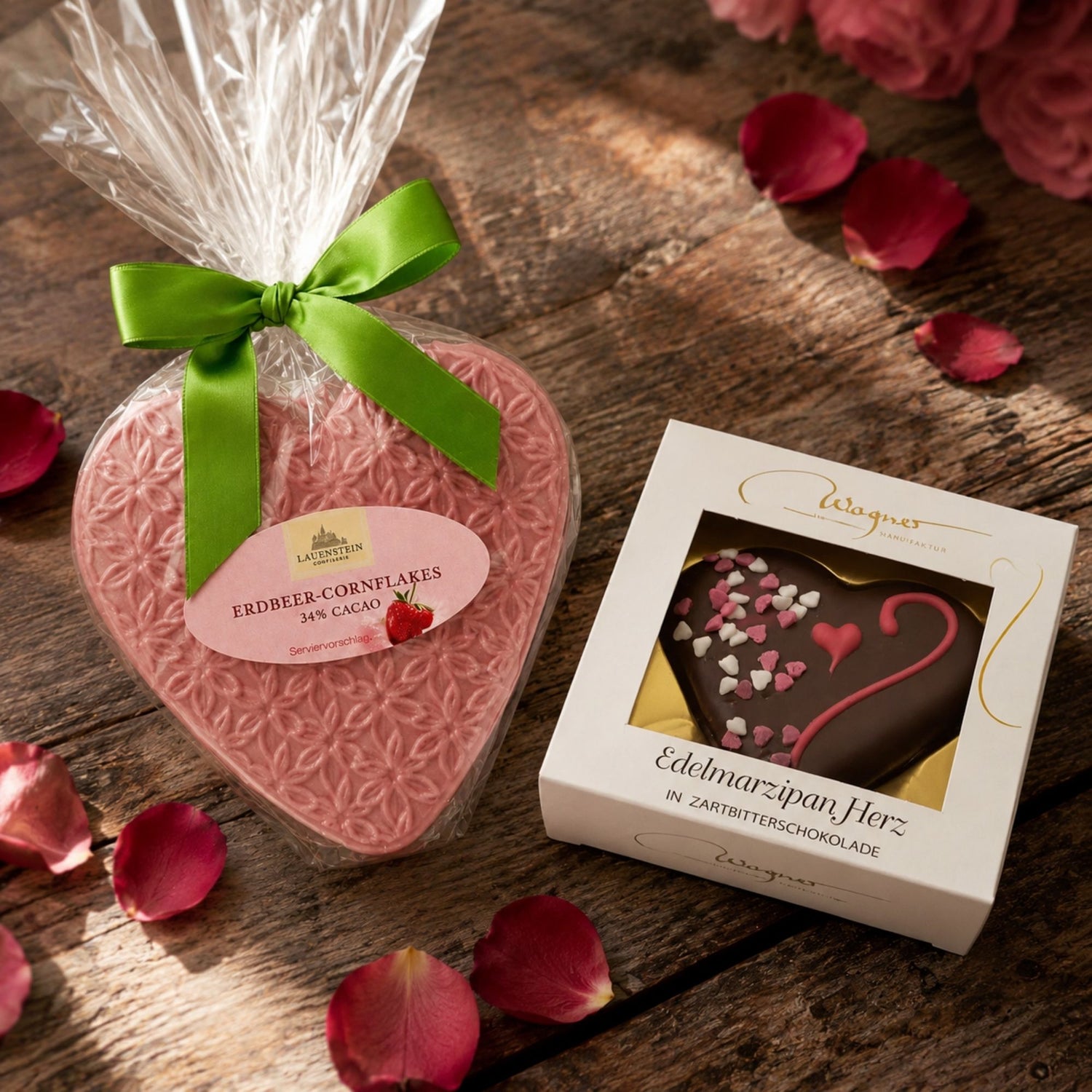 Schokoladenherzen als klassisches Valentinstagsgeschenk