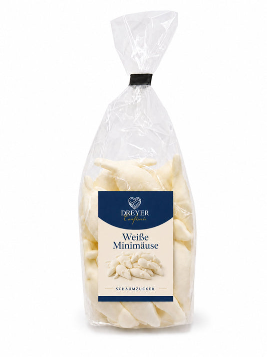 Weiße Minimäuse aus Schaumzucker 150g Dreyer Confiserie